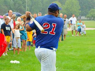Chicago Comet Player up to Bat